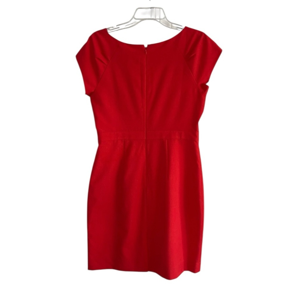 Red Cap-Sleeve Sheath Dress - Picture 5 of 11